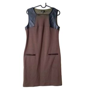 Spense Sleeveless Faux Front Pocket and Leather De
